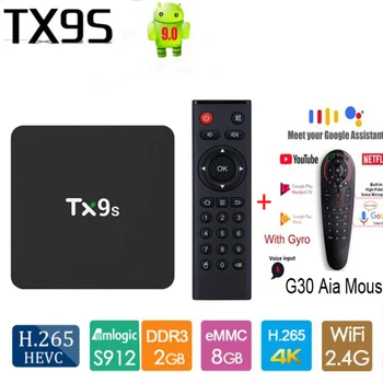 

tanix TX9s TV Box Amlogic s912 quad core android 9.0 2GB 8GB 2.4G Wifi 4K Netflix Youtube Assistant Media player Free Apps