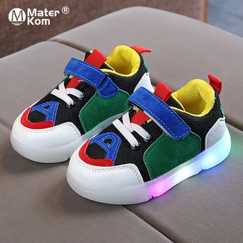 

Size 21-30 Girls Led Light Up Casual Sneakers Baby BreathableToddler Luminous Shoes Boys Sneakers Children Glowing Sports Shoes