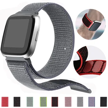 

Woven Nylon Watch Sport Strap Band For Fitbit Versa 2 Replacement Breathable Wrist Loopback bracelet Belt Watchband Canvas strap