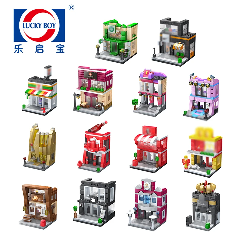 

LuckyBoy 2700 Street view series Mini City model Intellectual toy For Children's Gift