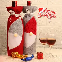 Новая портативная уникальная Рождественская бутылка вина сумка нетканый Санта Клаус крышка для бутылки с красным вином украшение для