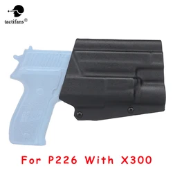 Pistol Tactical Kydex Holster Paddle Mounted Adjustable Retention For Airsoft Belt P226 With X300 Light Paintball Accessories