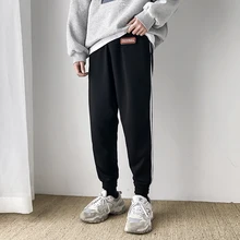 Весна-осень, мужские повседневные спортивные штаны, мужская спортивная одежда, штаны в полоску, модные мужские обтягивающие облегающие штаны для тренажерного зала, шаровары