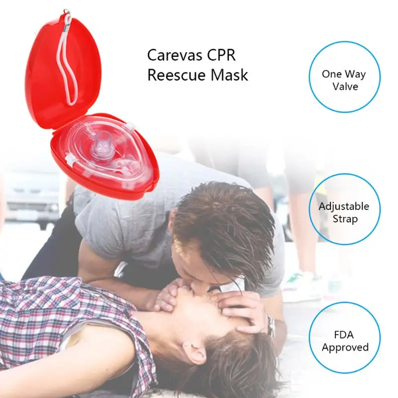 Медицинская Первая помощь рот дыхание CPR маска лицевой щиток односторонний клапан реаниматор