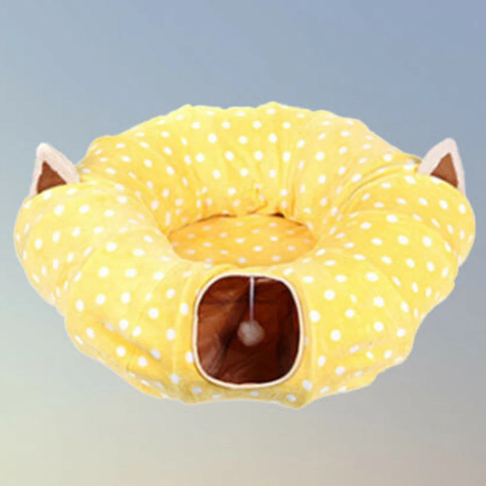 

Foldable House Round Sleeping Hideout Wear Resistant. Kittens Washable Warm Soft Pet Toy Tunnel Four Seasons Universal Cat Bed
