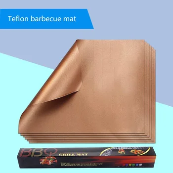 

Copper Color Barbecue Mat Outdoor Glass Fiber Grill Mat Household Kitchen Baking Tools Microwave Heating Pad Oven Mat