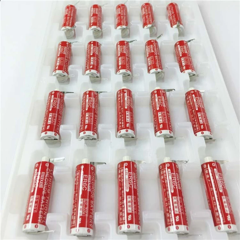 5pc iconstel for MAXELL ER6C AA 3.6V 1800mah Chloride battery with Horned Japan original PLC industrial battery