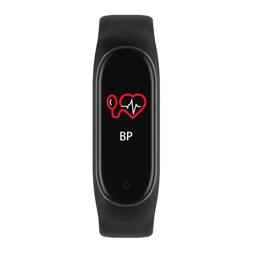 Black Умный Браслет M4, цветной экран, смарт-браслет, фитнес-браслет, Bluetooth, спортивный, водонепроницаемый, смарт-браслет, мониторинг сна, спортивные часы - Цвет: Black