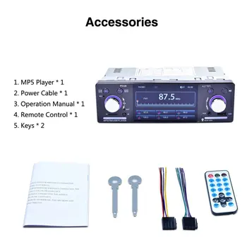 

4.1" Car MP5 Player Bluetooth 1080P HD LCD Screen 800*480 7 Color Button Back Light Mirror Link FM/AM/RDS Tuner New