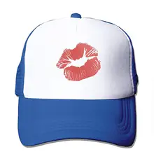 Kiss Mark Lips 3D печатная забавная художественная раскладка унисекс сетчатая задняя Кепка Дальнобойщика черная