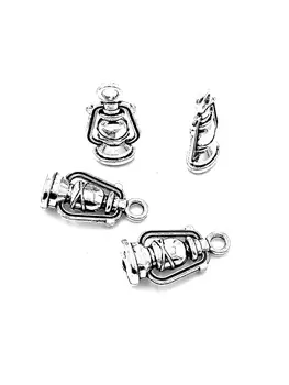 

20pcs Old oil lamp charms pendant 20x10x6mm antique silver ornament accessories jewelry making craft base material