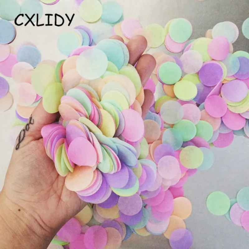 25g Round Confetti Tissue Paper Pink Dots Filling Balloons Baby Shower Unicorn Birthday Party Decorations Kids DIY Accessories (3)