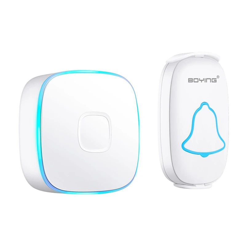 

AMS-Wireless Doorbell Waterproof 280M Range Smart 38 Melody Ring Door Bell 1 Push Doorbells Button + 1Receivers Vc110-220V(Us Pl