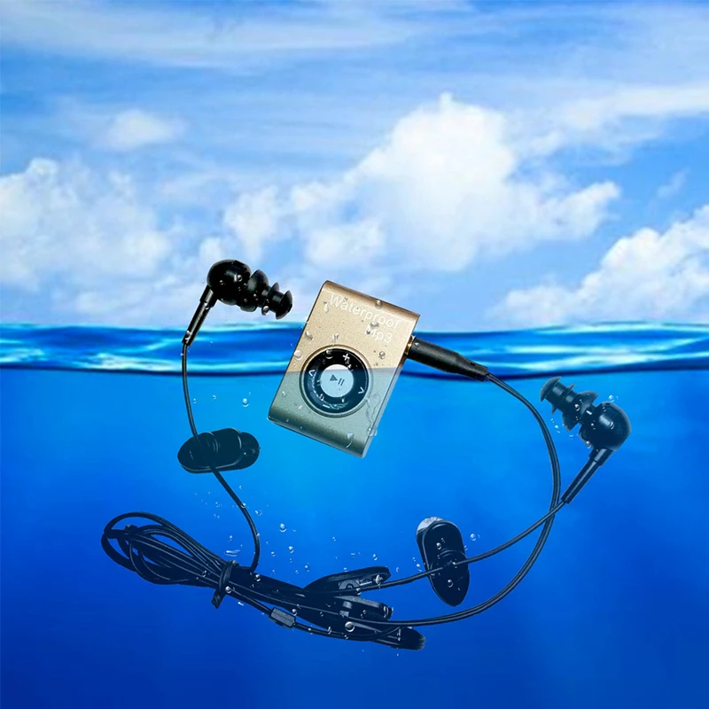 Водонепроницаемый мини MP3 плеер для плавания спортивный бега верховой езды Sereo