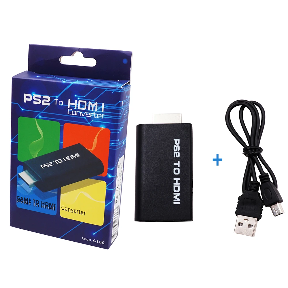PS2 to HDMI-compatible Converter 1080P HD Audio Video Adapter Cable Support 