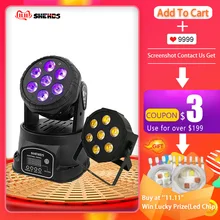 Движущийся светодиодный сценический светильник 7x18 Вт RGBWA+ UV 6в1 Профессиональный DMX512 для дискотеки DJ музыка вечерние KTV освещение для ночного клуба