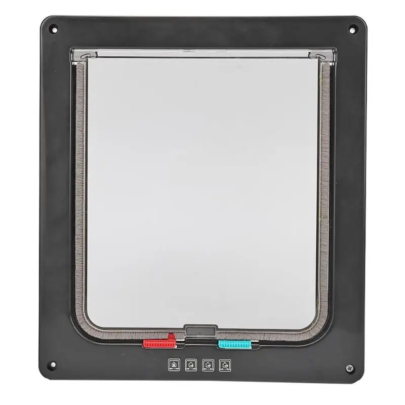 Black28.5x25.5x2.8cm 3 размера 4 способ питомца кота щенка собаки поставляет замок запираемый безопасный створки двери - Цвет: Black28.5x25.5x2.8cm