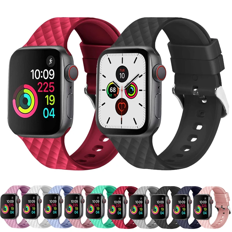 Ремешок для часов apple watch 44 мм 40 iwatch 42 38 спортивный силиконовый ремешок Apple 4 5 3 2 с