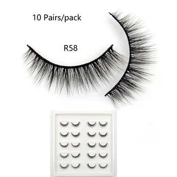 

10 Pairs Faux Mink Lashes Bulk Natural Lashes Dramatic Lashes 3D False Eyelashes Handmade Full Strip Lashes R58 Makeup Eyelashes
