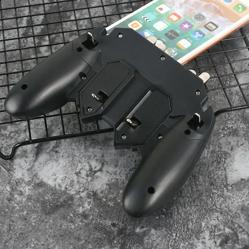 AK66 Six Finger All-in-One PUBG Mobile Game Controller Gamepad Metal Trigger Shooting Free Fire Gamepad Joystick For IOS Android