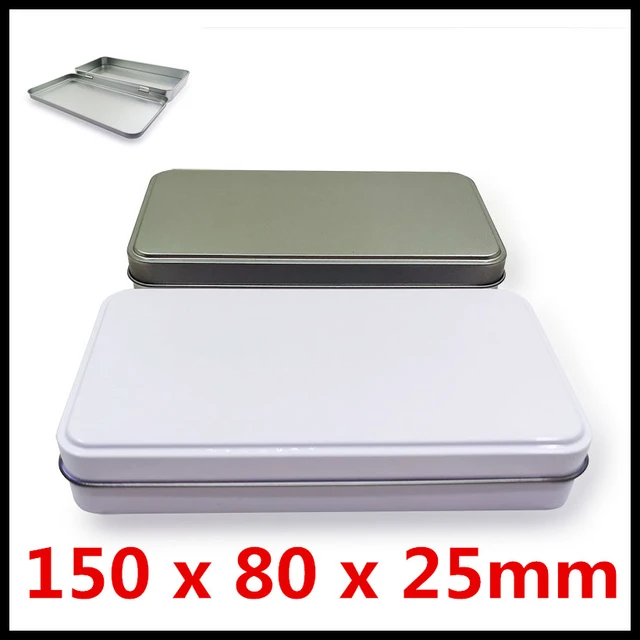 Small Boxes Tin Large, Tin Square Silver Box