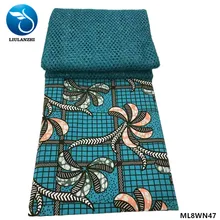 LIULANZHI принты Анкара ткани 3 ярдов+ 2,5 ярдов гипюр кружева ткани французское кружево воск кружева наборы Tissu ML8WN39-50