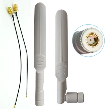

2pcs 8dBi 2.4GHz 5GHz Dual Band WiFi RP-SMA Antenna With Extension PCI-E Cable