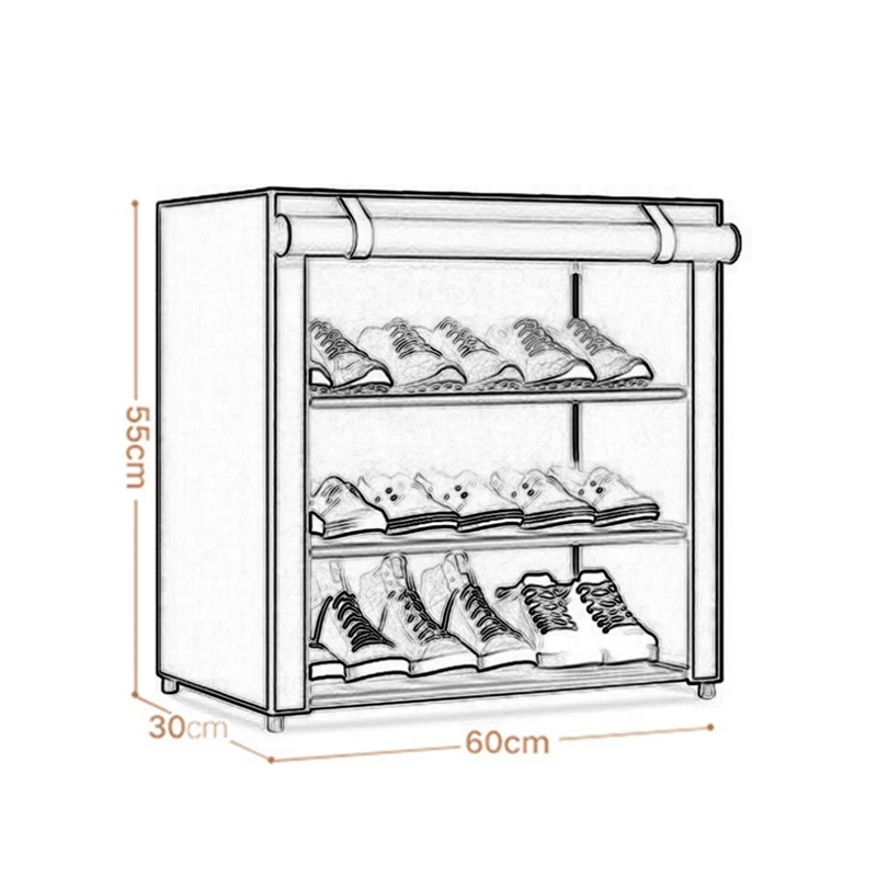 Dustproof Non-Woven Fabric Shoes Rack Shoes Organizer Home Bedroom Dormitory Shoe Racks Shelf Cabinet