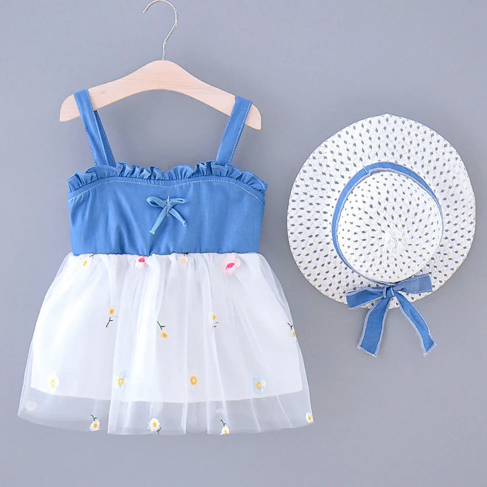 AmyaBaby/ г.; летнее платье для маленьких девочек на один год; платье для дня рождения без рукавов с цветочным рисунком; Одежда для младенцев; платья принцессы для маленьких девочек со шляпой