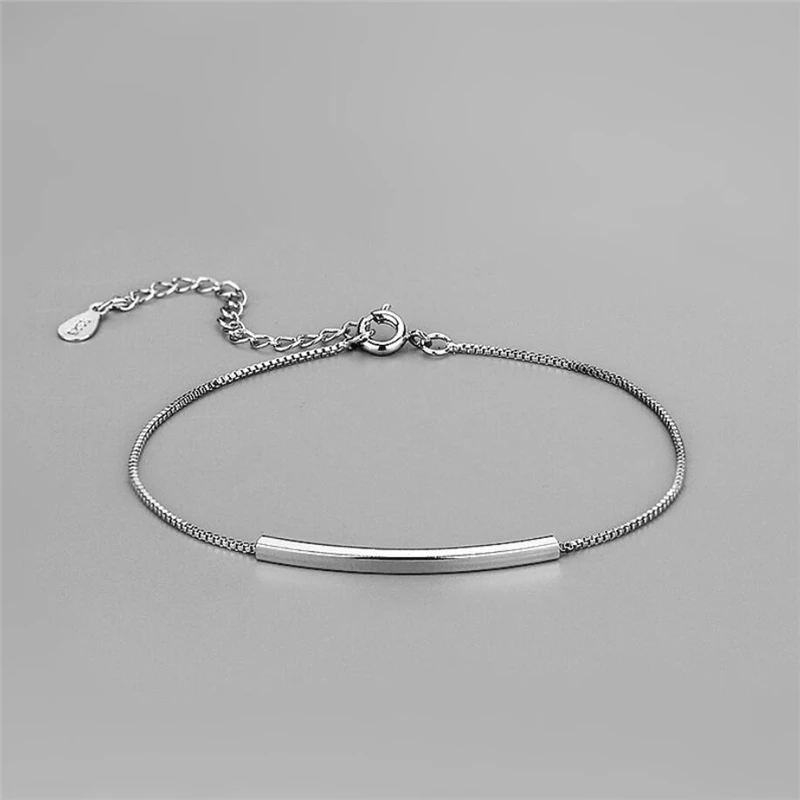 Модные простые женские браслеты с геометрическим узором, 925 пробы и серебряными вставками SBR240