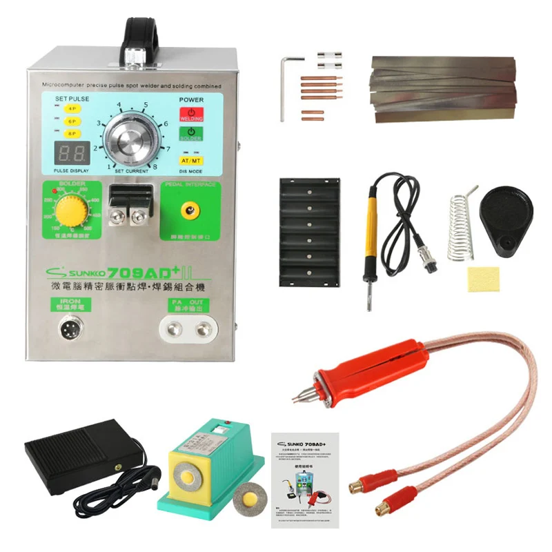 

Sunkko709AD+ 4 IN 1 with 70B Welding machine fixed pulse welding constant temperature soldering Triggered induction spot welding