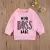 0-3Y Toddler Baby Girl Boy Осень С Длинным Рукавом MINI BOSS BABE Letter Print Толстовка/Толстовка Черный/Розовый Наряды