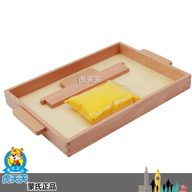 

Tiger Every Day Montessori Early Educational Teaching Aid CHILDREN'S Toy Language Series Blowing Sand Box