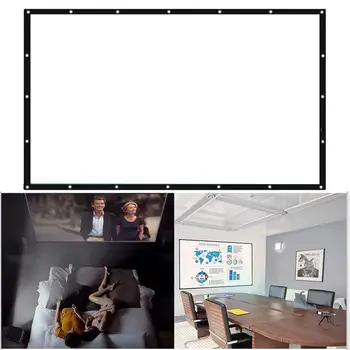 

Polyester Waterproof Projection Screen Durable Portable Movie Curtain Movie Cloth Shade Sail Shelter Room Practical Home