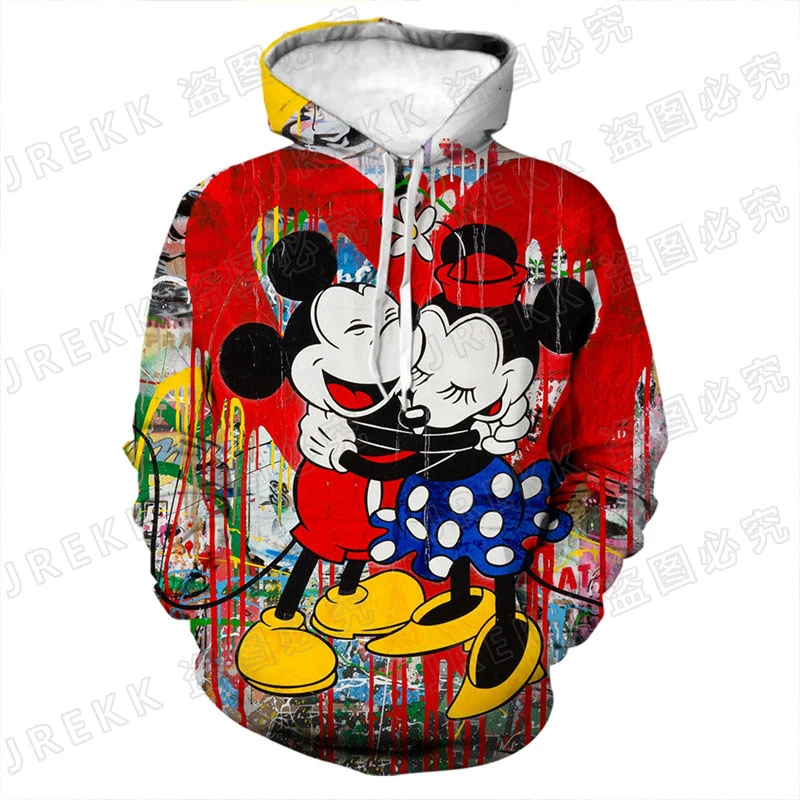 Sudadera con capucha de Mickey para hombre y mujer, suéter con estampado divertido, ropa informal de moda para niño y niña|Sudaderas con capucha y sudaderas| - AliExpress