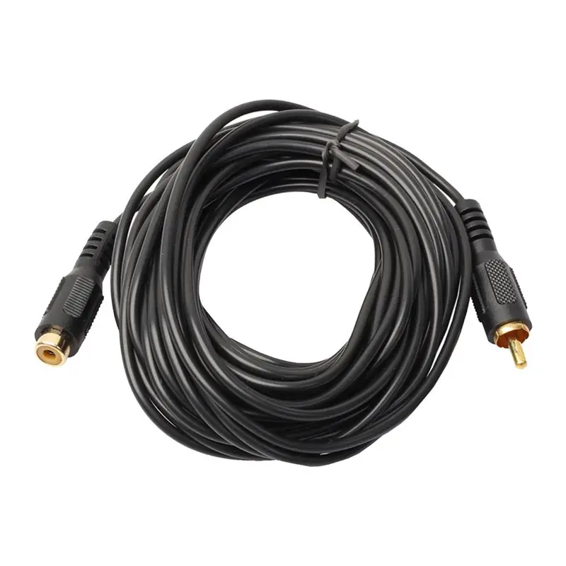 25ft 7,6 м одиночный RCA штекер Phono Jack к женскому удлинителю аудио кабель позолоченный штекер