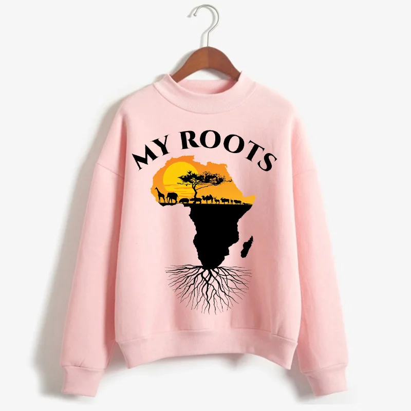 Толстовки My root с картой Африки женская одежда черные женские пуловеры рисунком в