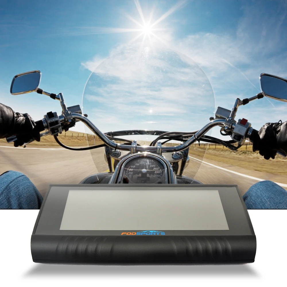 Fodsports 5 дюймов мотоцикл навигация Bluetooth мотоцикл gps навигатор IPX5 Водонепроницаемый 256 Мб ОЗУ 8 Гб флэш установка карты