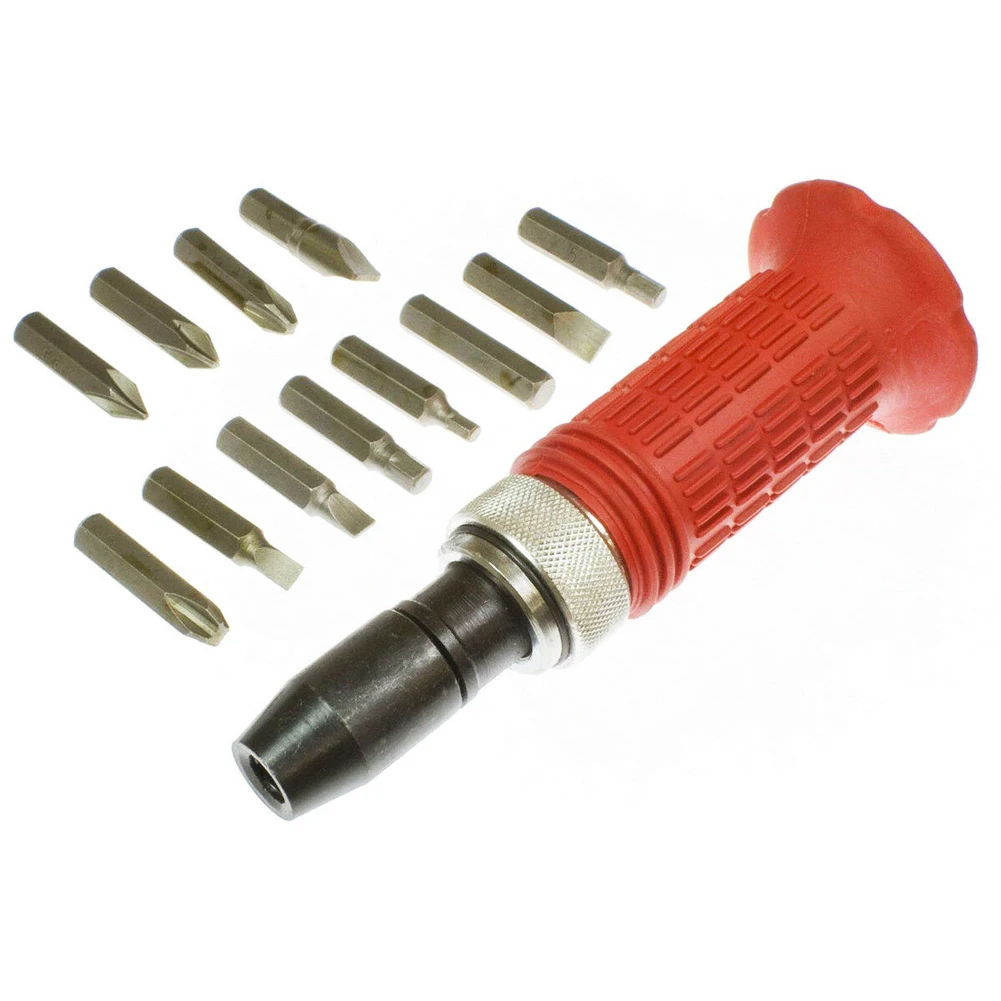 14PCS Bits Driver Sockets With Case Reversible Screw Professional Impact Screwdriver Set Multi-Purpose Ergonomic Non-Slip Home