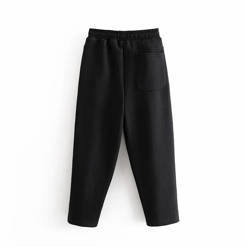 Star firefly casual loose straight high waist nine pants female autumn INS style thick warm boots pants women