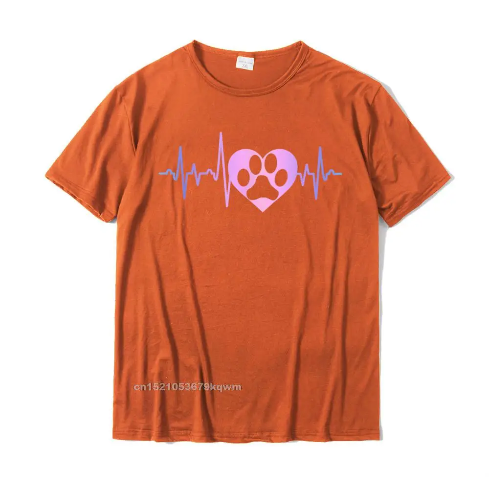  Men Tshirts Leisure Comics Tops Shirt 100% Cotton Round Collar Short Sleeve Personalized T Shirt ostern Day Wholesale Dog Paw Print Heartbeat EKG Women Girls Mom Puppy Lover Gift T-Shirt__5124 orange