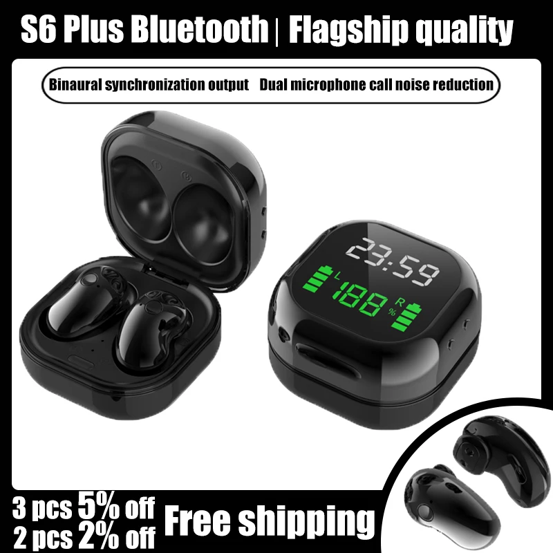 S6 плюс наушники вкладыши Tws с гарнитуры шумоподавлением беспроводной Bluetooth