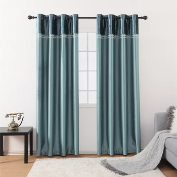 

Curtains for Living Dining Room Bedroom New Product Pure Color European and American Style Suede Draped Luxury Curtain