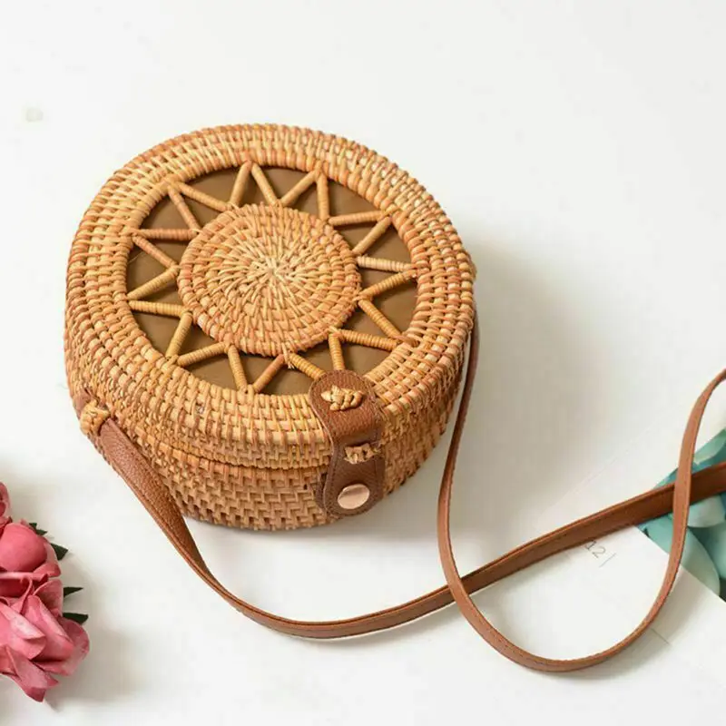 Женские сумки на плечо из ротанга Boho модные летние классические сумки через плечо