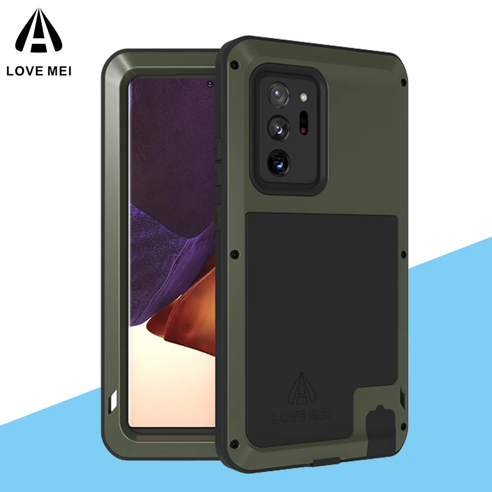 Металлический алюминиевый ударопрочный чехол Love Mei Caes Для Samsung Galaxy S21 Ultra S9 S10 S20 Plus