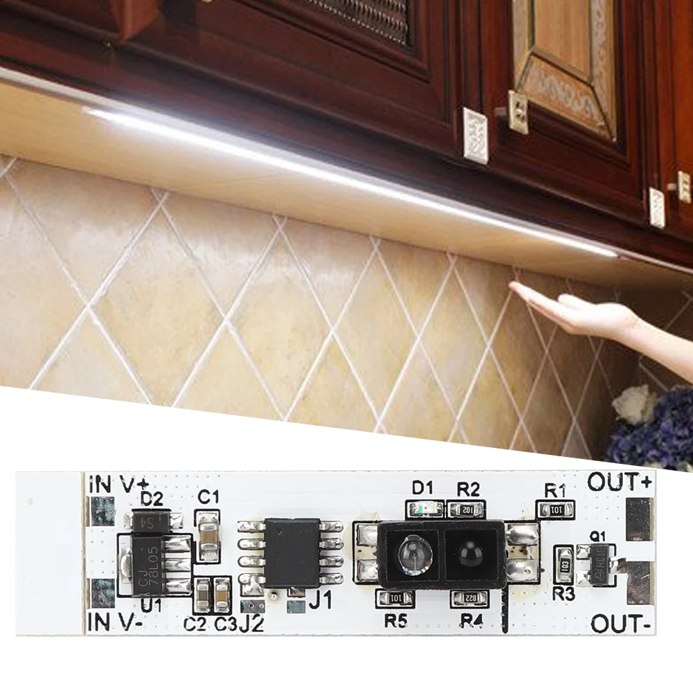 

Switch Accessorie Infrared Reflection Sensor Switch Module Hand Sweep Function for LED Cabinet Lamp DC5V-12V for night