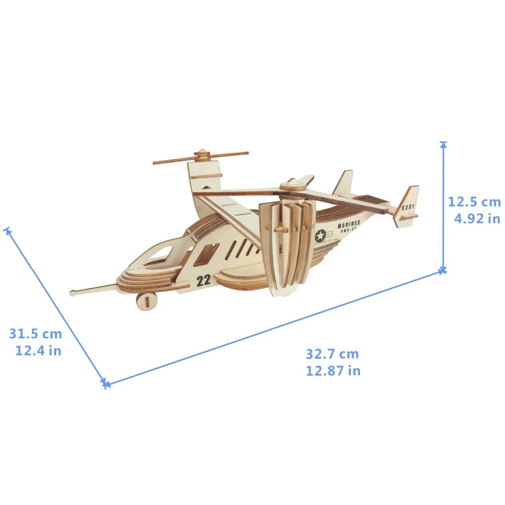 Osprey транспортный самолет DIY 3D Деревянный пазл набор для сборки деревянных изделий резка деревянные игрушки Рождественский подарок 3137