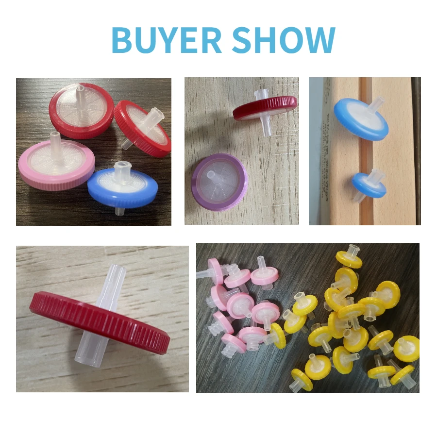 IKEME 소수성 PTFE 주사기 필터, 33mm 0.45um, 100 개