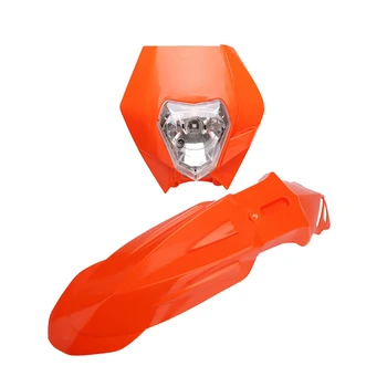 

Motocycle Front Fender Mudguard & Headlight Head Lamp Light For KTM EXC SX XCW SXF SXFW 125 250 350 450 505 Off Road Dirt Bike