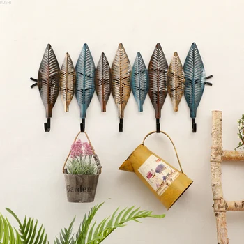 

2020 Pothook Gate Decorate Hang a Key Holder Wall Clothes Tree Hallway Accept Wall Space Coat Hanger Iron Plant Northern Europe